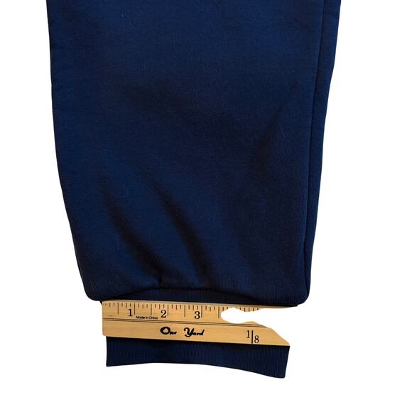 Adidas Essentials Sweatpants Mens Size XL Blue Fleece Cuffed Tapered Leg Pockets - Picture 10 of 10